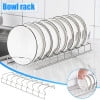 Giunmcul Stainless Steel Dish Drainer Rack, Space Saving Kitchen Storage Organiser for Plates Bowls Cups, Countertop or cupboard, Drying and Storage