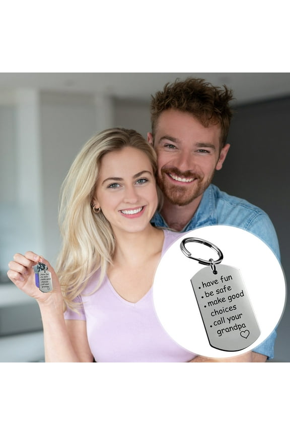 Stainless Steel Engraved Keychain Inspirational Design Ideal for New Drivers College Military Graduation Stocking Stuffer Gifts