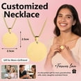thumbnail image 1 of Giunmcul Stainless Steel Round Personalized Engraved Necklace Custom Photo Text Jewelry Valentines Christmas Gift Keepsake 2-3.5cm Pendant 50cm Chain, 1 of 3