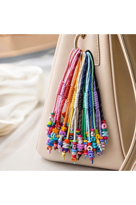 Surprise Gift 18 Pack Beading Keychain Cords Colorful Pre Loop Nylon Strings for DIY Bag Charms Jewelry Making Phone Lanyards Party Crafts for Any Age Group Boys and Girls