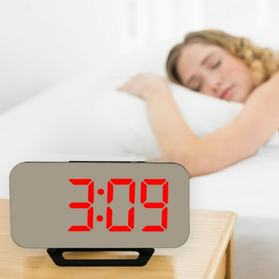 Giunmcul Tax Free Weekend Creative New Student Children's LED Digital Electronic Clock Mirror Wall Clock USB Mobile Phone Charging Calendar Alarm Clock