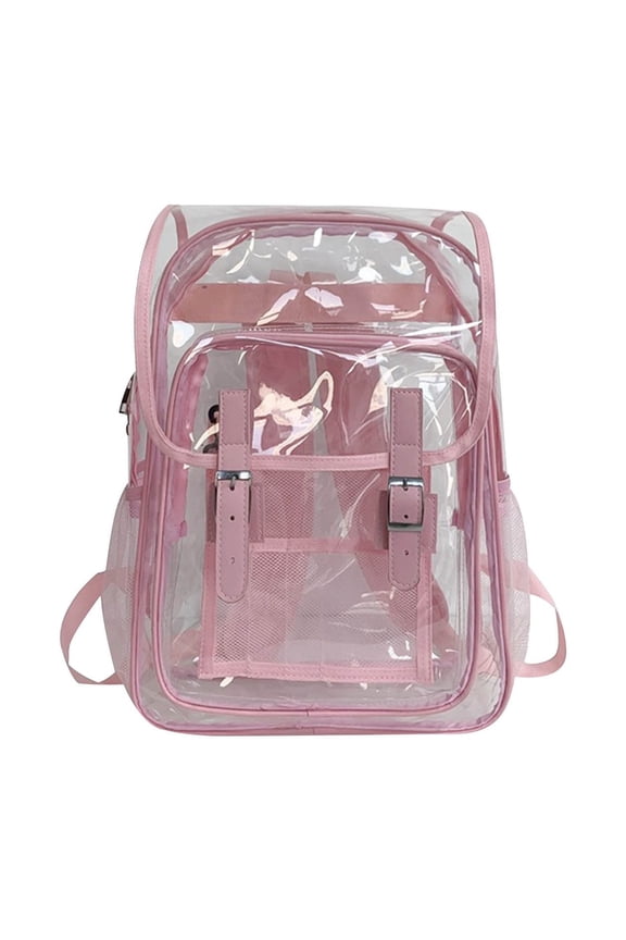 Tax Free Weekend Heavy Duty Clear Backpack with Large Laptop Compartment Plastic Bookbags for School Stadium Security Sporting
