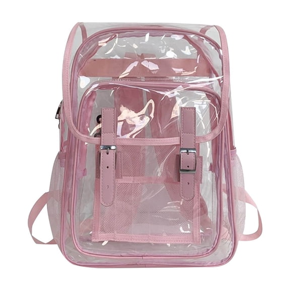 Giunmcul Tax Free Weekend Heavy Duty Clear Backpack with Large Laptop Compartment Plastic Bookbags for School Stadium Security Sporting
