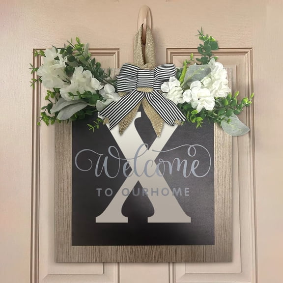 Giunmcul Tax Free Weekend Last Name Year Round Front Door Wreath,Decorative Hanging Plaques In Front Of The Door