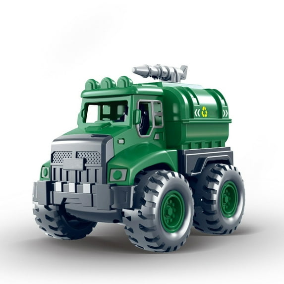 Giunmcul Toy Garbage Truck Vehicle Inertial Push and Go Construction Sanitation Truck Model with Moving Parts for Pretend Play Indoor Outdoor Gift