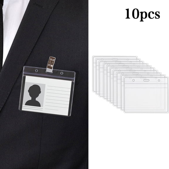 Giunmcul Vaccination Card Holder PVC Clear Badge Sleeve with Lanyard Horizontal ID Card Protector Case for Health Card Name Tag Bus Pass and Events Multiple Quantity Options