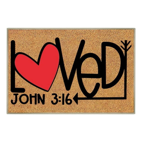 Giunmcul Valentine Non-Slip Indoor Outdoor Door Mat 40x60cm Absorbent Entrance Rug Washable Anti-Skid PVC Backing Decorative Welcome Floor Mat for Hallway Living Room Bathroom