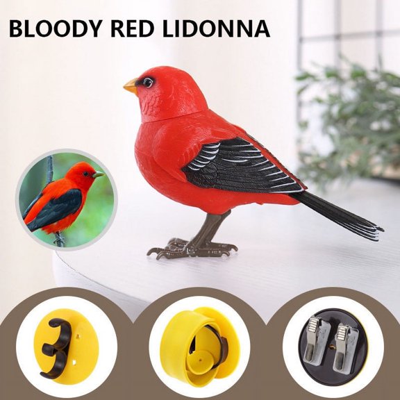 Giunmcul Voice Activated Interactive Toy Bird Sound Sensor Simulation Songbird Plastic Induction Pet for Kids Ages 3 to 6 Home Office Desk Decor Gift 12x4.5x8.9cm
