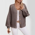 thumbnail image 1 of ZZkhGo Women's Casual Loose Long Sleeve Top Colorblock V-Neck Knitted Sweater Cardigan Jacket Cardigan Winter Coats For Women Cardigan Sweaters For Women Lightweight, 1 of 5