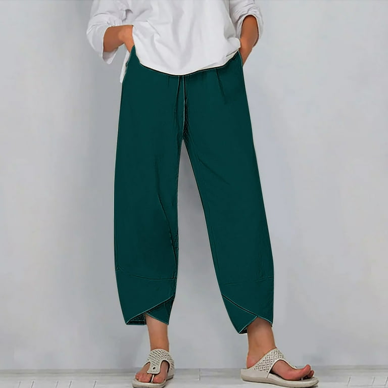 Giunmcul Women s Pants Comfortable Ladies Solid Color High Waist Slimming Solid Color Casual Sweatpants And Comfortable Wide Leg Loose Straight Leg Hanging Pants For Women Flash Deals 2024 Walmart