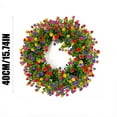 thumbnail image 1 of Giunmcul up to 45% Off Colorful Cottage Wreath Colorful Wreath Decorated with Gate Pendant, 1 of 5