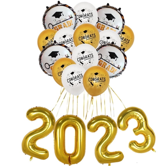 Giunmcul up to 45% Off Graduation Black /White Confetti Balloons, 12 Inch Graduation Theme Balloons for Graduation Party Decorations