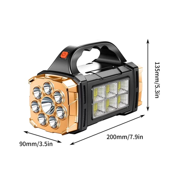 Giunmcul up to 45% Off Solar Portable Light Outdoor Led Multi-function Red and Blue Flashing Cob Side Light Emergency Flashlight Searchlight