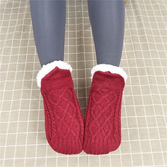 Giunmcul up to 45% Off Women's Winter Super Soft Warm Cozy Fuzzy Fleece-Lined with Grippers Slipper Socks