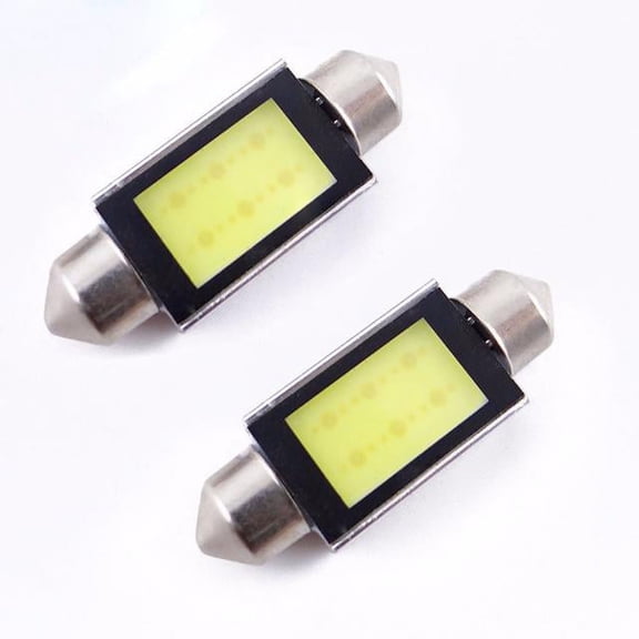 Giunmcul up to 50% Off 2 X White 36mm Car COB LED License Light 6418 C5W 4W LED Bulbs 12V