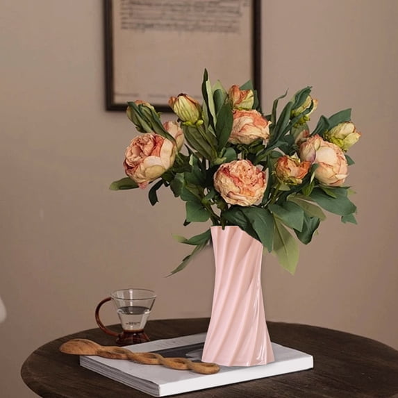 Giunmcul up to 50% Off Plastic Flower Vase In Modern Style Vase for Bookshelf Mantel Table Fireplace Coffee Table Living Home Decoration
