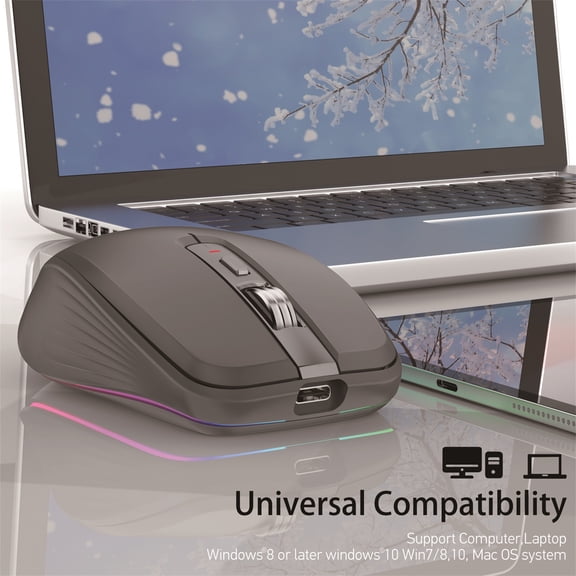Giunmcul up to 65% Off 2.4GHz Wireless Bluetooth 5.1 Mode Gaming Mouse Wireless Optical USB Gaming Mouse 1600DPI Rechargeable Mute Mice