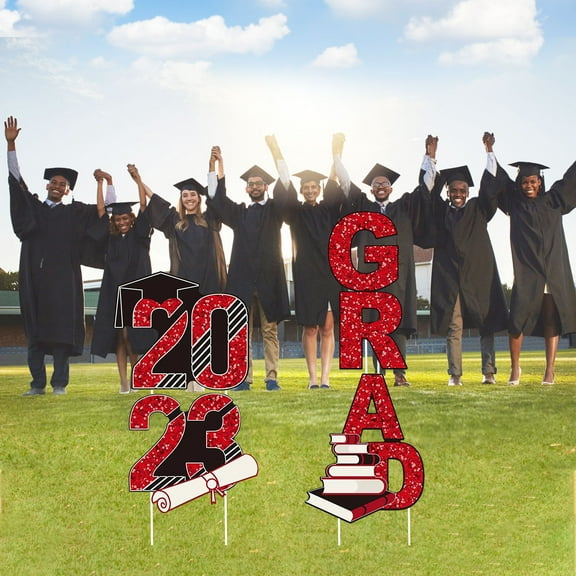 Giunmcul up to 65% Off 2025 Graduation Season Garden Insert Yard Sign Graduation Cap Outdoor Lawns Decor