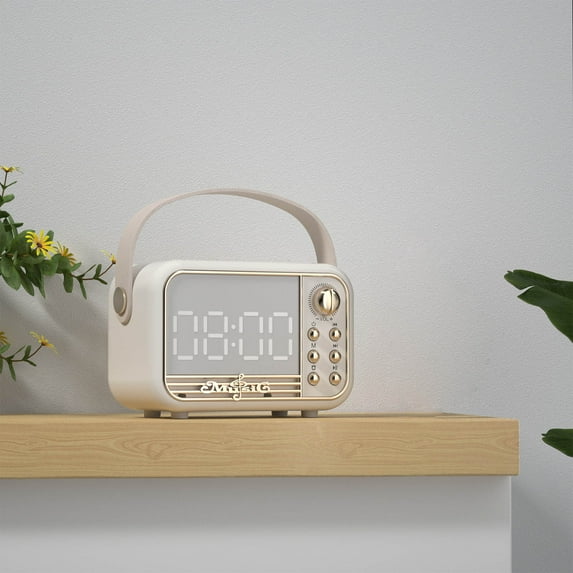 Giunmcul up to 65% Off Creative Display Bluetooth Speaker Wireless Home Subwoofer Desktop USB Mini Clock Audio