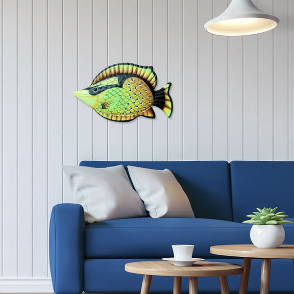 Giunmcul up to 65% Off Iron Fish Hanging Decoration Garden Home Crafts Decoration Fish Wall Hanging