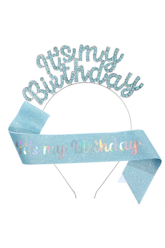 up to 65% Off New BIRTHDAY Headband Shoulder Ceremonial Set IT'S MY BIRTHDAY Tira Hair Accessories Party Supplies
