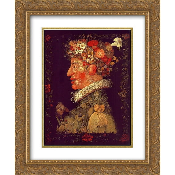 Giuseppe Arcimboldo 2x Matted 20x24 Gold Ornate Framed Art Print 'Spring'