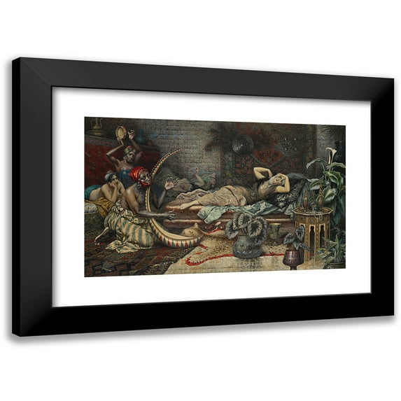 Giuseppe Aureli 14x11 Black Modern Framed Museum Art Print Titled - A Pretty Tune