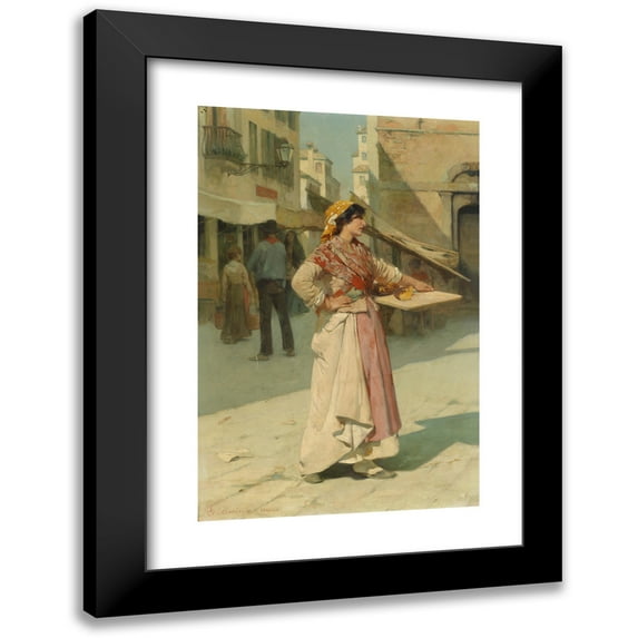 Giuseppe Barison 17x24 Black Modern Framed Museum Art Print Titled - Venetian Seller