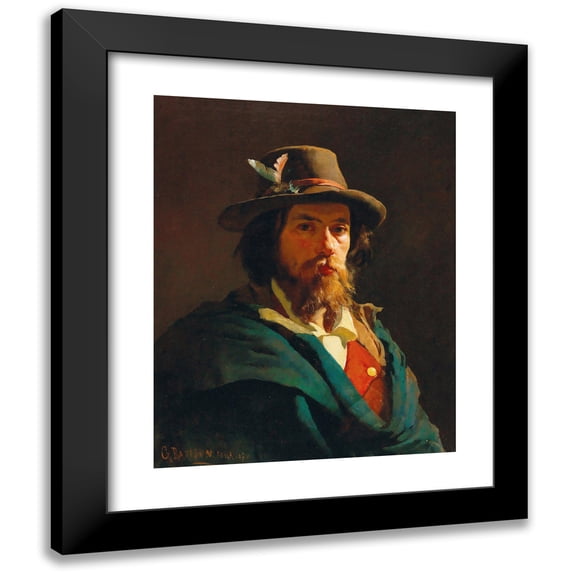 Giuseppe Barison 20x24 Black Modern Framed Museum Art Print Titled - Portrait of a Man
