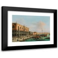 thumbnail image 1 of Giuseppe Bernardino Bison 24x18 Black Modern Framed Museum Art Print Titled - The Palazzo Ducale and the Riva Degli Schiavoni, Venice, 1 of 5