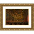 thumbnail image 1 of Giuseppe Borsato 14x11 Gold Ornate Wood Frame and Double Matted Museum Art Print Titled - The Doge Morosini Receives the Command Tab (1838), 1 of 4