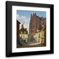 thumbnail image 1 of Giuseppe Canella 15x18 Black Modern Framed Museum Art Print Titled - A Street in Chartres with the Cathedral in the Background, 1 of 5