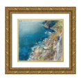 thumbnail image 1 of Giuseppe Casciaro 22x20 Gold Ornate Framed and Double Matted Museum Art Print Titled - Cliffs, Ischia (1926), 1 of 4