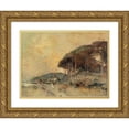 thumbnail image 1 of Giuseppe Casciaro 24x19 Gold Ornate Framed and Double Matted Museum Art Print Titled - Mediterranean Coast at Dusk, 1 of 4
