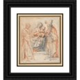 thumbnail image 1 of Giuseppe Cesari 20x22 Black Ornate Framed Double Matted Museum Art Print Titled: Madonna and Child with St. John the Baptist and St.&nbsp;Augustine, 1 of 5