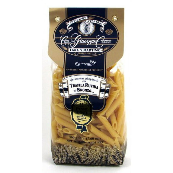 Giuseppe Cocco (6 pack) Penne Rigati Artisan Pasta hand-made slow dried in 500g bags from Italy