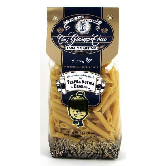 Giuseppe Cocco (6 pack) Penne Rigati Artisan Pasta hand-made slow dried in 500g bags from Italy