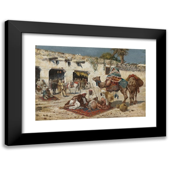 Giuseppe Gabani 18x14 Black Modern Framed Museum Art Print Titled - Caravan at Rest