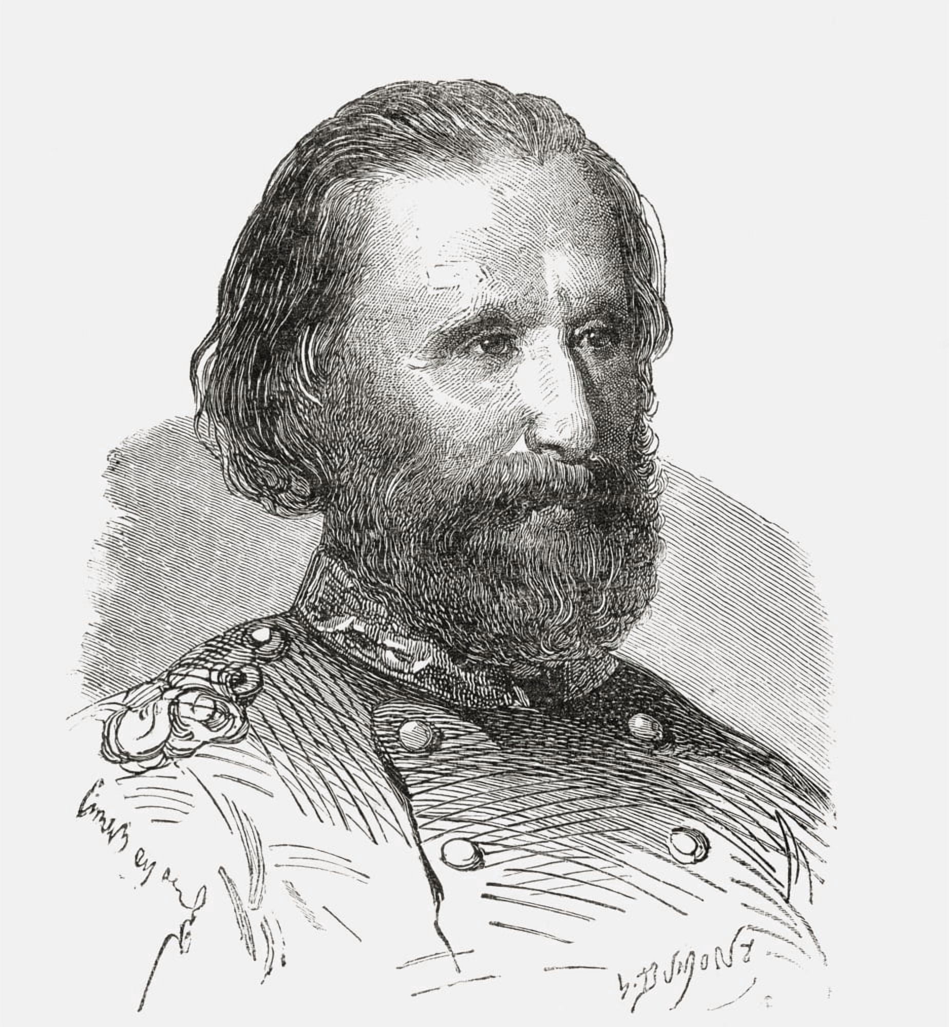 Giuseppe Garibaldi 1807 To 1882 19Th Century Italian Military And Political Figure From Societes Secretes Les Francs Ma Canvas Art - Ken Welsh Design Pics (14 x 15)
