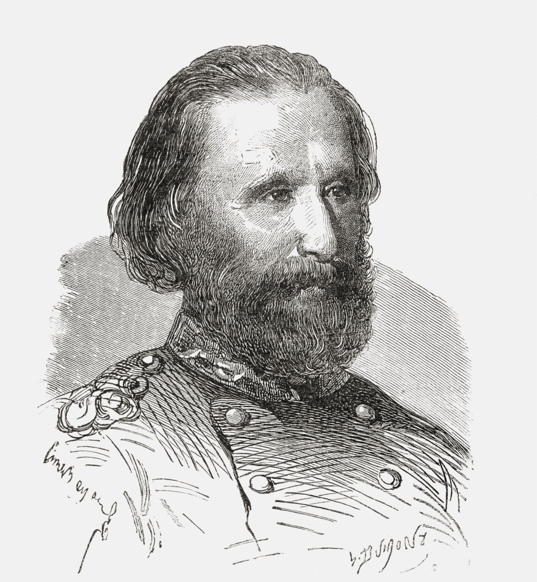Giuseppe Garibaldi 1807 To 1882 19Th Century Italian Military And Political Figure From Societes Secretes Les Francs Ma Canvas Art - Ken Welsh Design Pics (28 x 30)