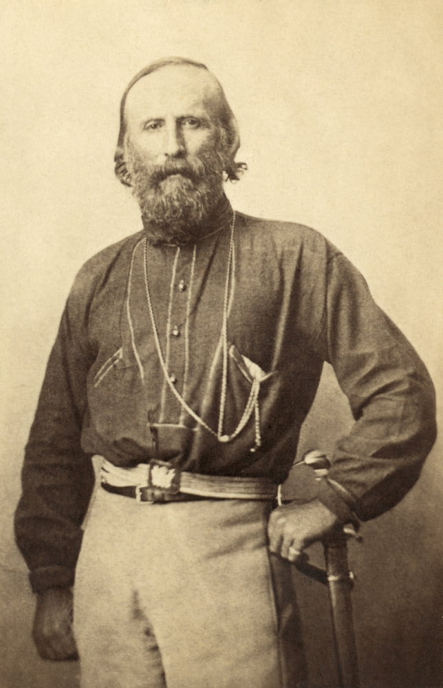 Giuseppe Garibaldi 1807 To 1882 Italian Soldier Who Played Central Role In Unification Of Italy From A 19Th Century Photograph Canvas Art - Ken Welsh  Design Pics (22 x 36)