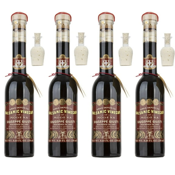 Giuseppe Giusti Balsamic Vinegar of Modena with Pourer, 3 Gold Medals - 4 pack