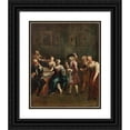 thumbnail image 1 of Giuseppe Maria Crespi 12x14 Black Ornate Wood Framed Double Matted Museum Art Print Titled: Singer at the Spinet with Admirers, 1 of 5
