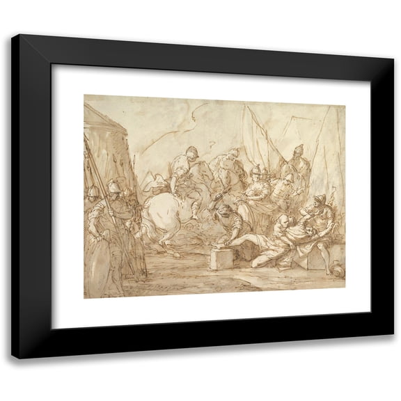 Giuseppe Piattoli 24x20 Black Modern Framed Museum Art Print Titled - Scene from Ancient History (1785-1807)