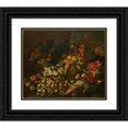 thumbnail image 1 of Giuseppe Ruoppolo 23x20 Black Ornate Framed Double Matted Museum Art Print Titled: Still Life with Fruit Basket in Front of a Wall, 1 of 5