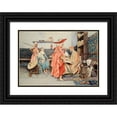 thumbnail image 1 of Giuseppe Signorini 18x14 Black Ornate Wood Framed Double Matted Museum Art Print Titled - At the ‘Cadi’, 1 of 5