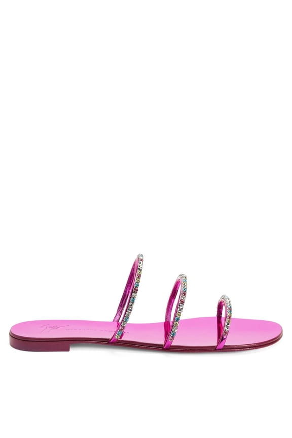 Dark Colorful Rhinestone-Embellished Sandals, Brand Size 36 ( US Size 6 )