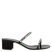 Giuseppe Zanotti Ladies Black Crystal Strap Block-Heel Sandals, Brand Size 36 ( US Size 6 )
