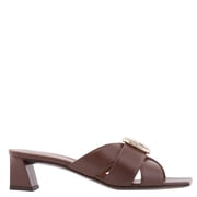 Giuseppe Zanotti Leather Buckle Mid-Heel Sandals, Brand Size 35  US Size 5