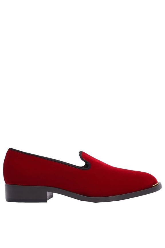 Lyidia Velvet-Effect Loafers, Brand Size 35 ( US Size 5 )